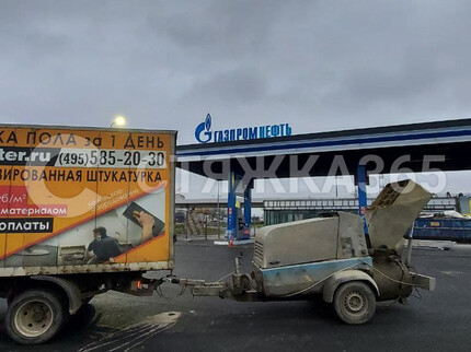 Стяжка пола на автозаправке Газпромнефть